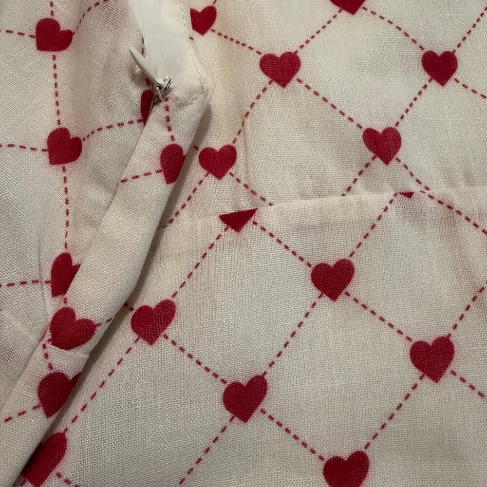 Here Comes The Sun Cream Red Heart Print Sleeveless Mini Dress NWT- S - Picture 14 of 14